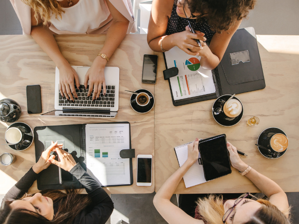 picture of group of female connecting at work